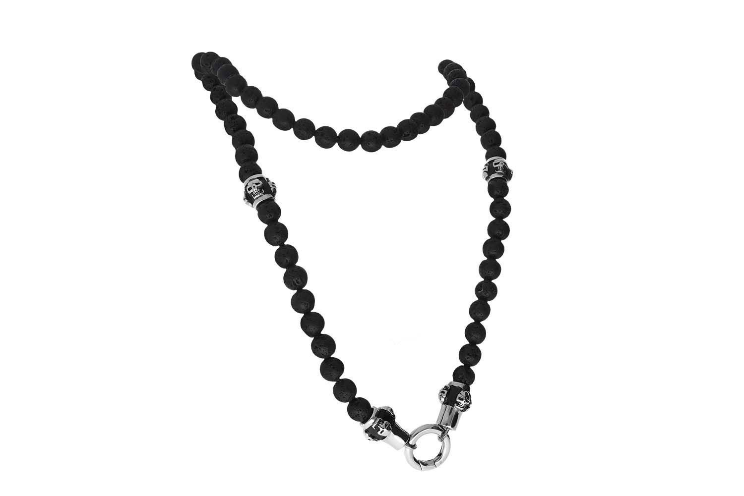 Lavastein Kugelkette TOTENKÖPFE von Piercingline